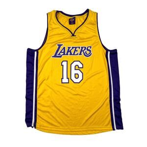 Lakers - NBA LA Lakers Gasol # 16 Sleeveless Tank in Yellow & Purple